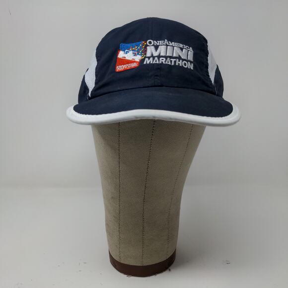 Indy 500 Festival Mini Marathon Strapback Hat Blue Embroidered Logo - Picture 2 of 10